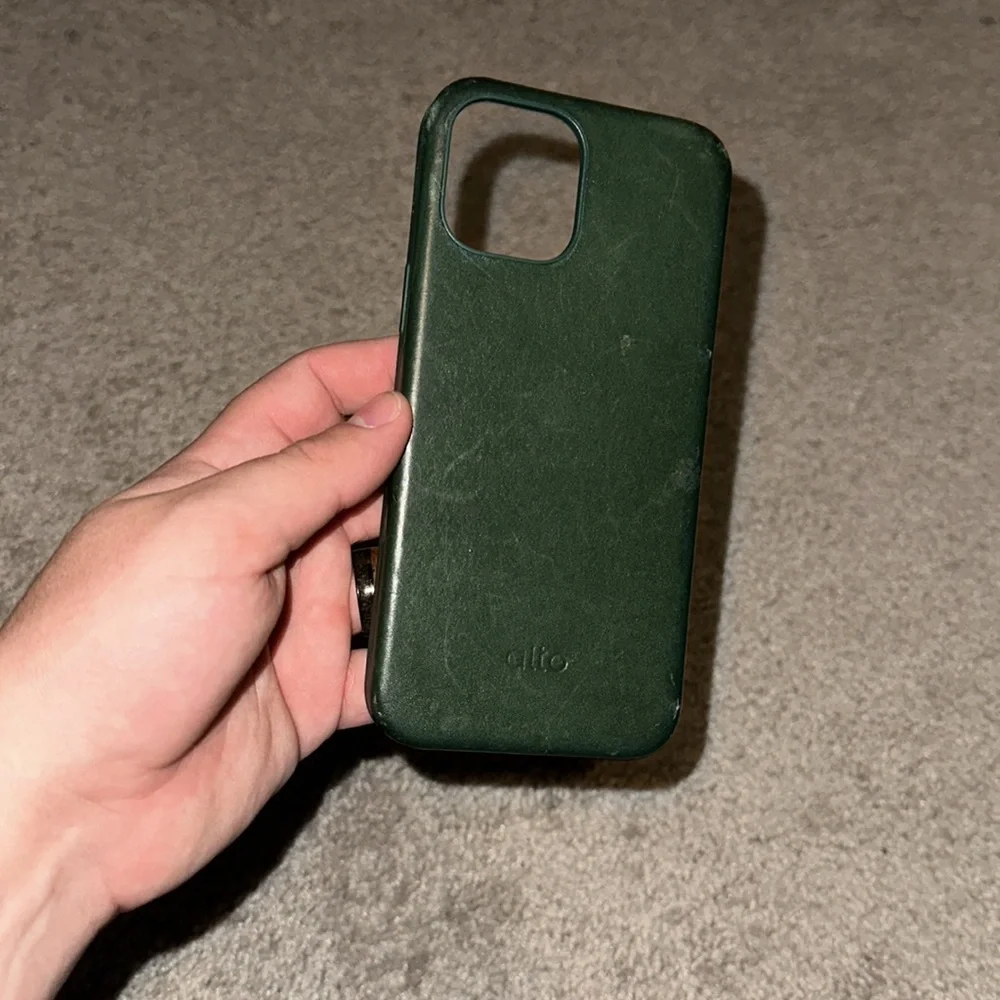Green Leather IPhone 12 Pro Max case